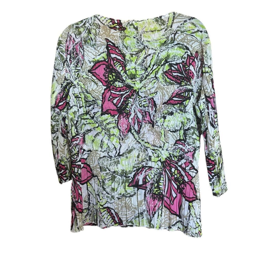 Multiples Tunic Top Petite Medium Multicolor Crin… - image 6